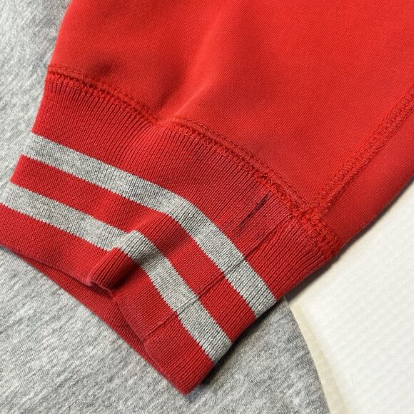 Nike Air Red And Grey Zip Up Hoodie Mens Size Medium Retro Embroidered Logo - Picture 6 of 11